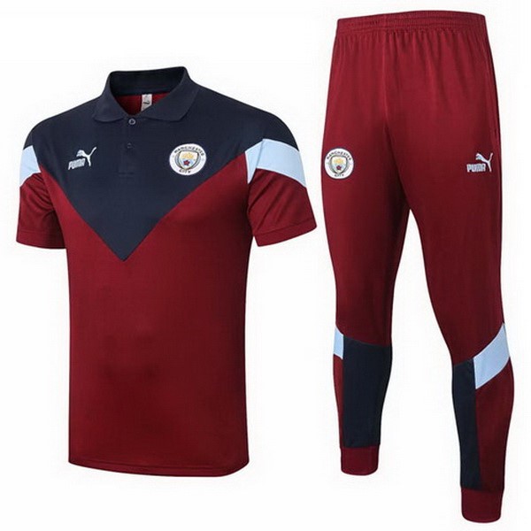 Polo Manchester City Conjunto Completo 2020-21 Borgona